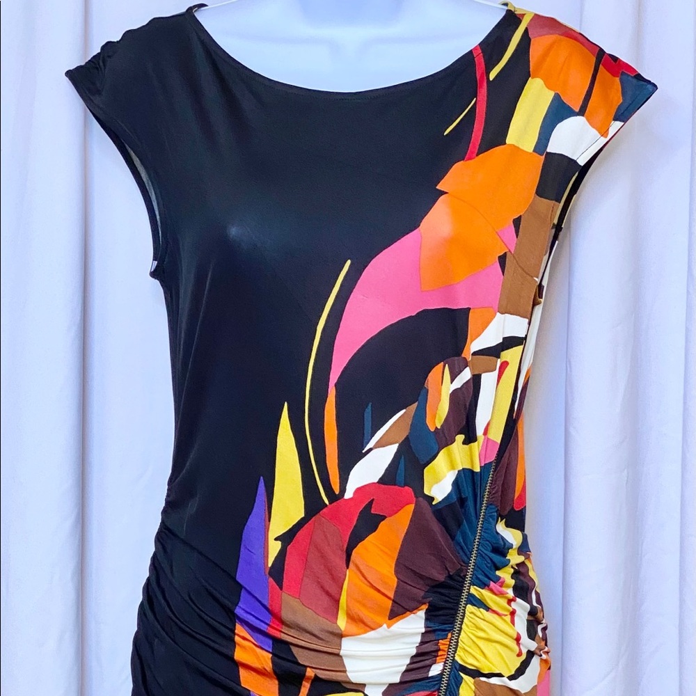 BCBGMaxAzria multicolor ruched dress